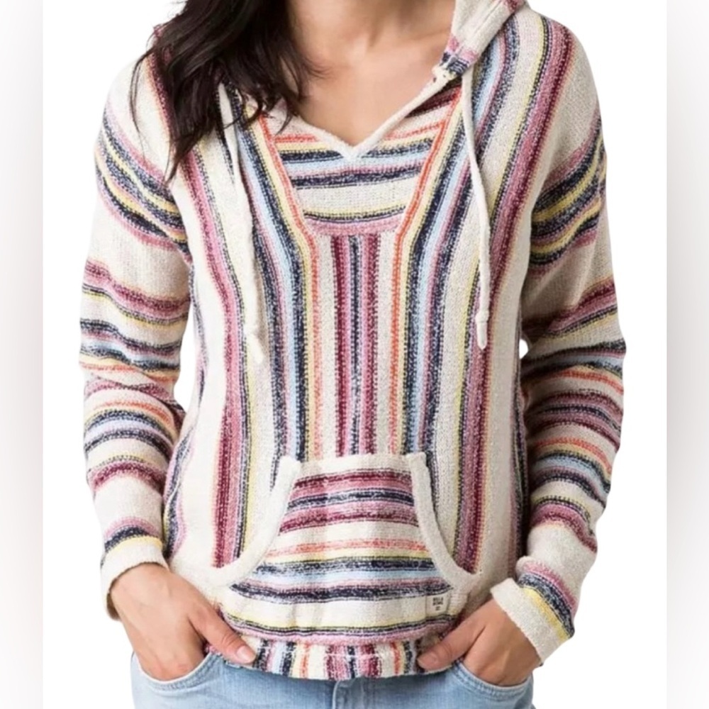 BILLABONG STRIPED BAJA HOODIE WOMEN’S. SIZE: SMALL